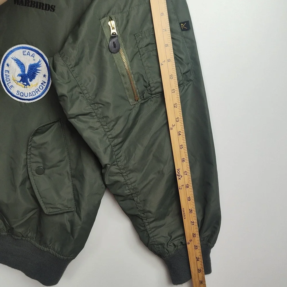 Rothco EAA Warbirds Flyer's Jacket Men's Intermediate Size 2XL Green Zip Patches